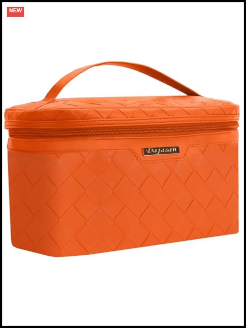 PU Leather Large Travel Makeup Organizer Bag with Handle